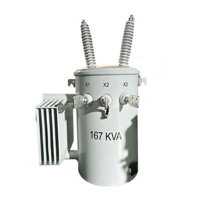 comprare ANSI Standard Transformatori monofase immersi nell'olio 167KVA 34,5KV Potenza del trasformatore montato su palo fabbricazione online