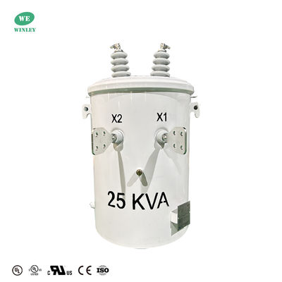 comprare Trasformatore montato su palo monofase da 25 Kva con certificazione UL, trasformatore di distribuzione aereo ad immersione in olio 12470V a 480V DOE 2016 fabbricazione online