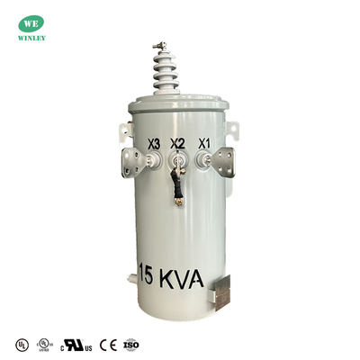 comprare Trasformatore montato su palo da 15 KVA a fase singola con olio immerso da 13,8 KV a 120 V Trasformatore di distribuzione di energia aerea fabbricazione online