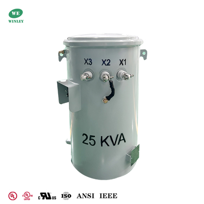comprare UL Listed 25Kva Single Phase Pole Mounted Overhead Distribution Transformer da 7200V a 120V DOE 2016 CSA ANSI Norme IEEE fabbricazione online