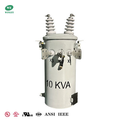 comprare 10KVA Single Phase Pole Mounted Distribution Transformer with Copper Windings and Grain-Oriented Steel Core for Compact Footprint fabbricazione online