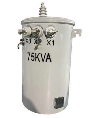 75KVA Palo ha montato il tipo monofase dell'olio del trasformatore 7620V 13200V