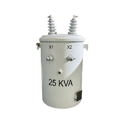Transformatore a polo montaggio monofase da 25kva, olio immerso da 13,8KV a 277V