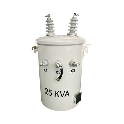 Transformatore di distribuzione aereo montaggiato a 25kva da un solo stadio a stazza piena di liquido da 12470v a 480v