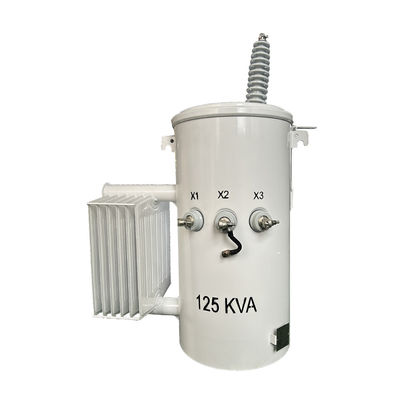 125KVA Transformatore monofase montato su palo, immerso in olio Distribuzione da 34,5KV a 120V