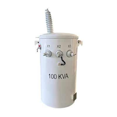 100KVA Transformatore a palo di potenza monofase Tipo olio doppio avvolgimento da 34,5KV a 120V