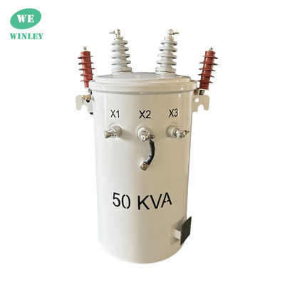 50kva singolo polo di fase montato trasformatore olio immerso 12.47KV 304SS ANSI / IEEE C57