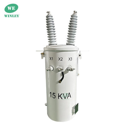 Trasformatore montaggiato su palo monofase standard IEC 15KVA 24.94/0.24KV Sistema di distribuzione di potenza