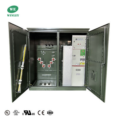 3000 Kva 3 fase pad montato trasformatore step-down 24940V & 12470V UL certificato soddisfa DOE 2016 ANSI IEEE Standard