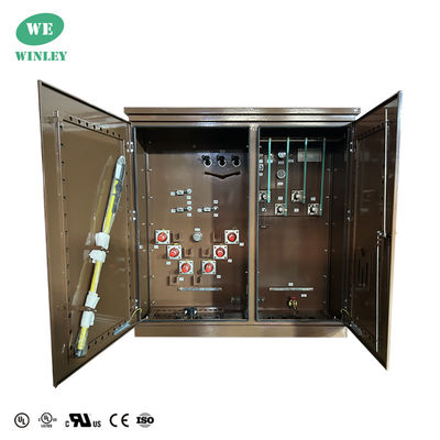 Distribuzione del trasformatore montato su pad di 3 fasi Step Down 1000Kva 34500V a 208Y Olio immerso colore personalizzato UL / CUL