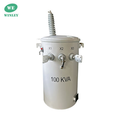 Trasformatore di distribuzione elettrica monofase montato su polo da 100kva da 34,5KV a 120V