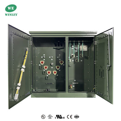 1000Kva Trasformatore a tre fasi montato su pad 304SS Distribuzione 12000V Immerso in olio Certificato UL / CUL