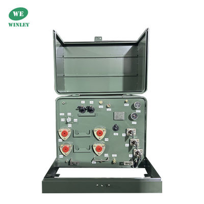 Trasformatore montaggio a pad singolo in fase con distribuzione immersa in olio 25kva 12,47KV tipo scatola combinata esterna