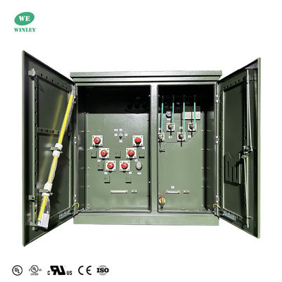 UL Certified 3 Phase Pad Mounted Transformer Oil Immerso 500Kva 34,5KV a 208Y Dead Front Loop Feed