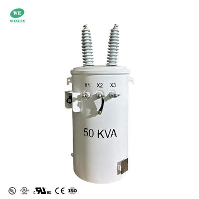 50 KVA Polo del trasformatore di distribuzione aereo montato da 24940V a 120V DOE 2016 Efficienza UL/cUL certificato