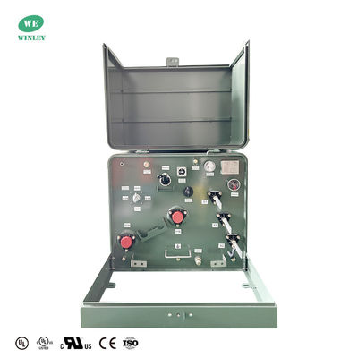 Trasformatore di distribuzione monofase da 75 kVA montato su pad, abbassamento 34,5 kV a 240 V, standard ANSI IEEE