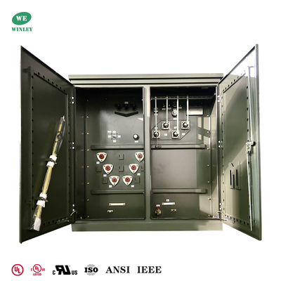 Trasformatore trifase a montaggio su basamento da 2000 kVA certificato American Standard UL/CUL 12470V a 480V, trasformatore di distribuzione a liquido