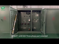 Trasformatore a colonna trifase da 150Kva, con certificazione UL, 12870V a 208V, alimentazione radiale, standard ASNI IEEE